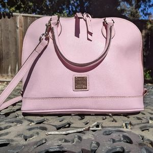 Dooney bourke saffiano leather purse zip zip satchel pale light blush pink